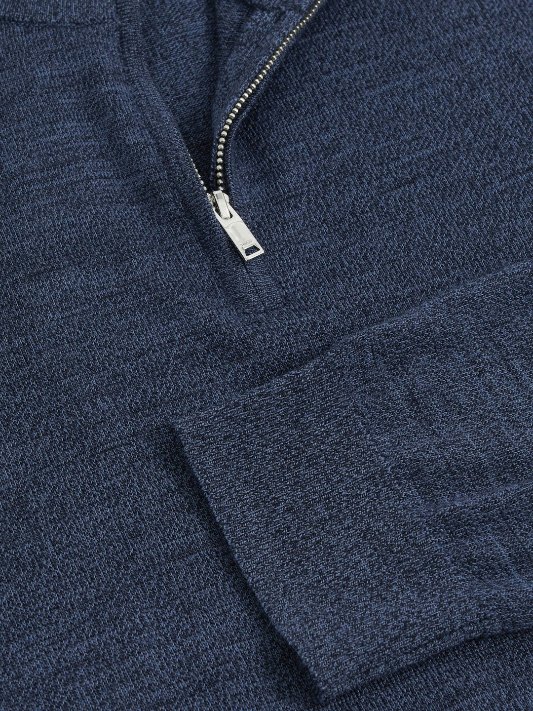 Merino Wool Half-Zip Jumper in Denim Jaspe Men | Reiss