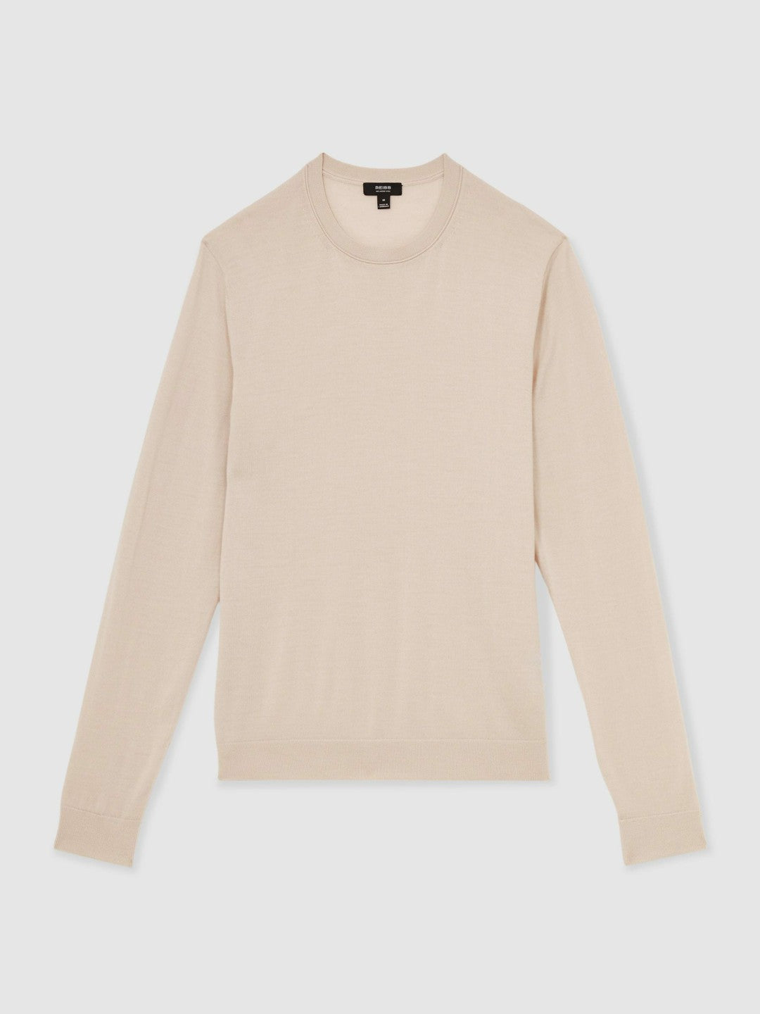 Merino-Wool Crew-Neck Jumper in Beige Men | Reiss