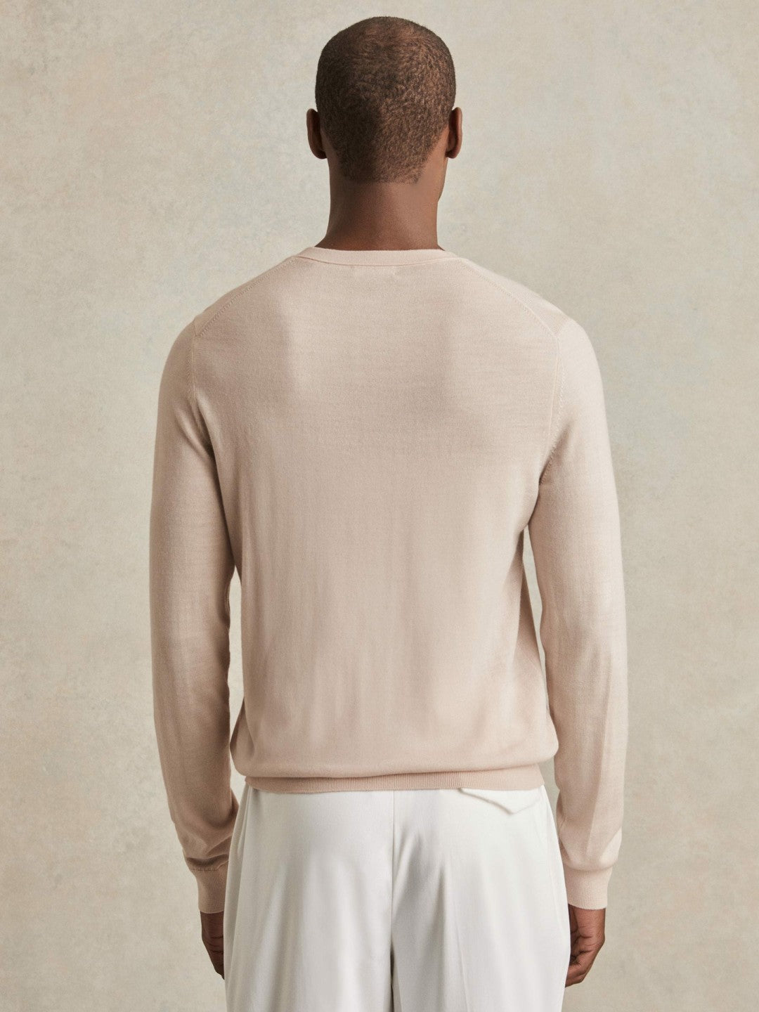 Merino-Wool Crew-Neck Jumper in Beige Men | Reiss