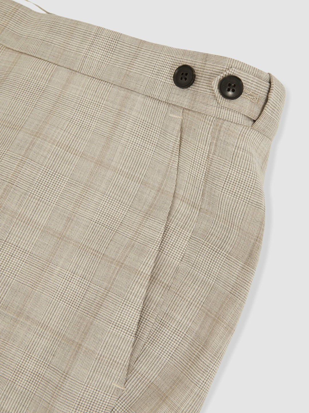 Slim-Fit Wool Check Suit Trousers in Oatmeal Brown Men | Reiss
