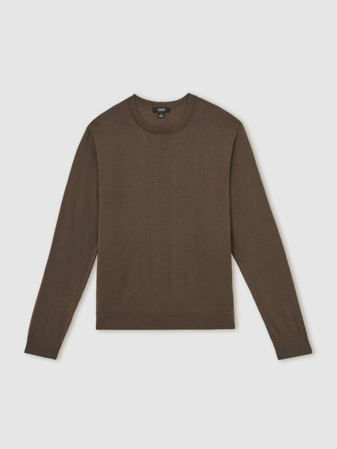 Merino-Wool Crew-Neck Jumper in Chocolate Brown Men | Reiss