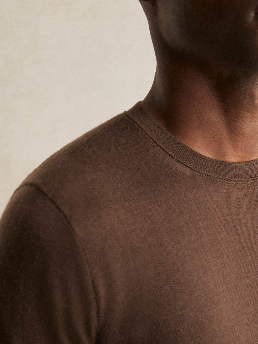 Merino-Wool Crew-Neck Jumper in Chocolate Brown Men | Reiss