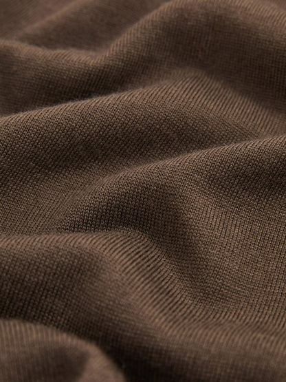 Merino-Wool Crew-Neck Jumper in Chocolate Brown Men | Reiss