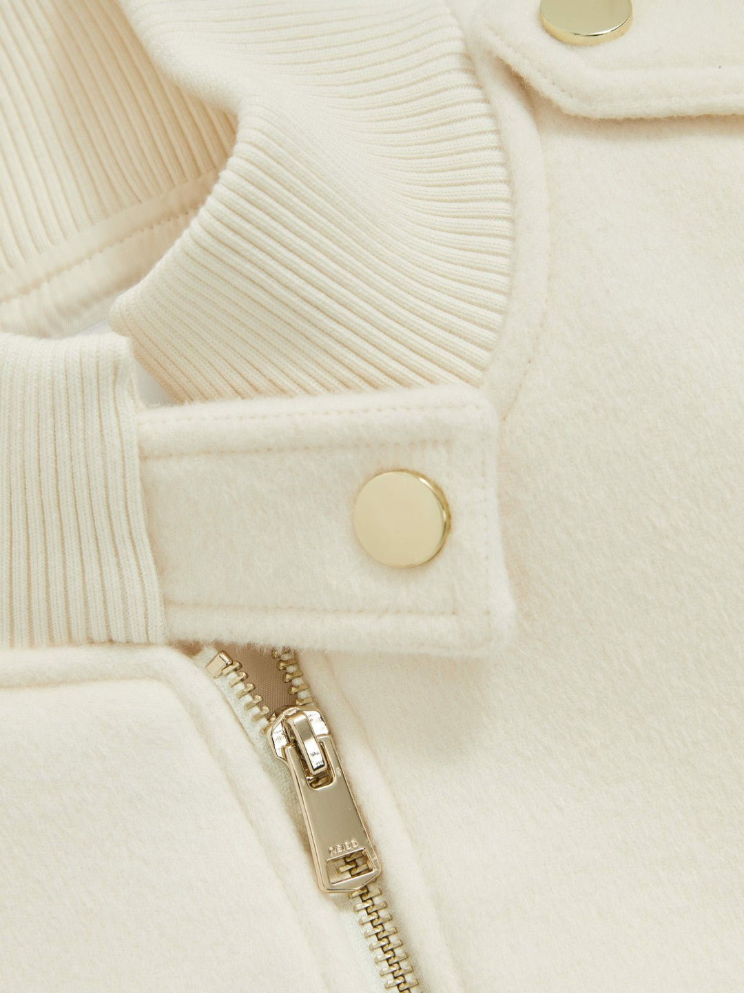 Brushed Wool Epaulette Bomber Jacket in Cream Women | Reiss