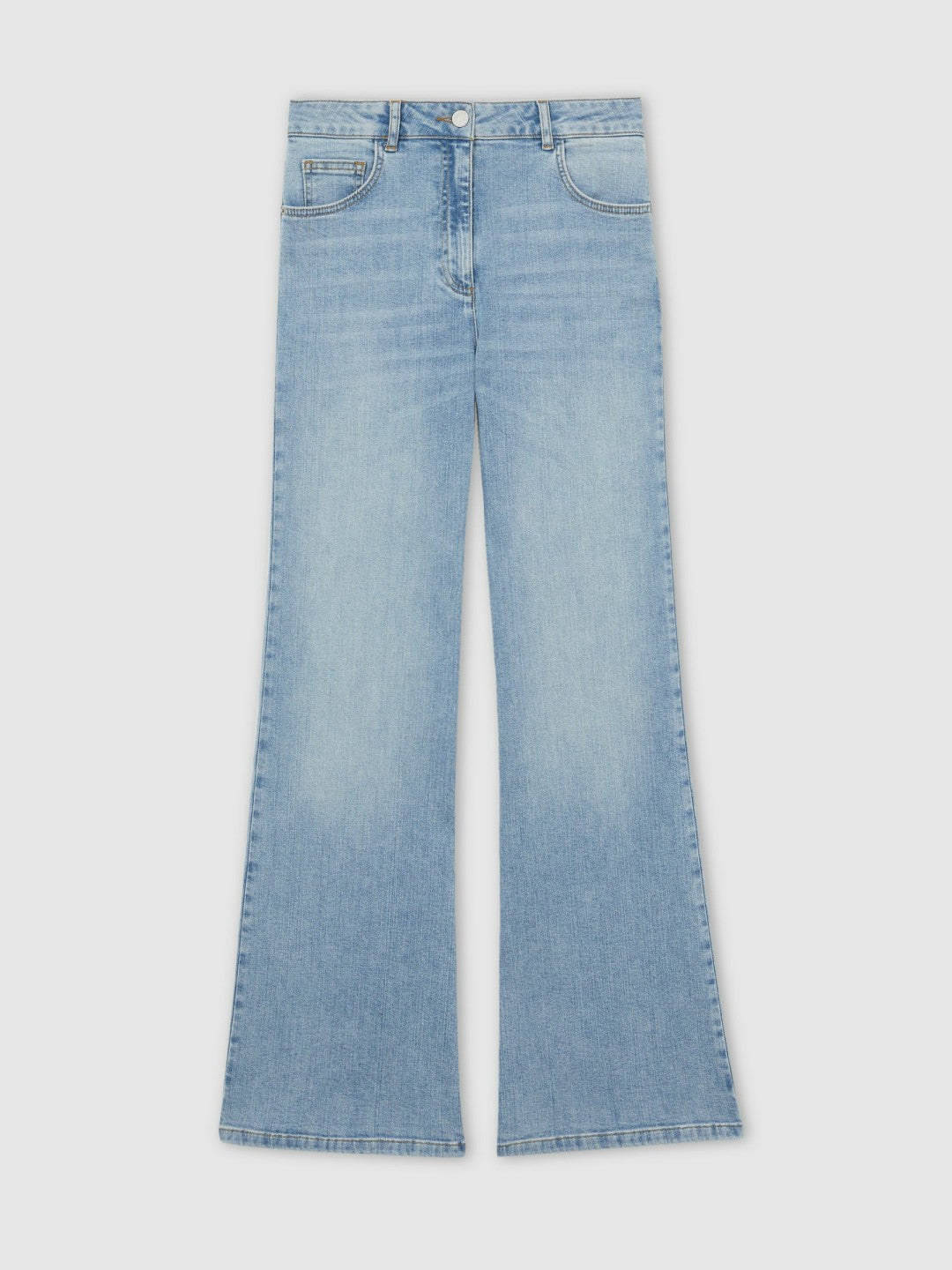 Petite Mid-Rise Flared Jeans in Light Blue Women | Reiss