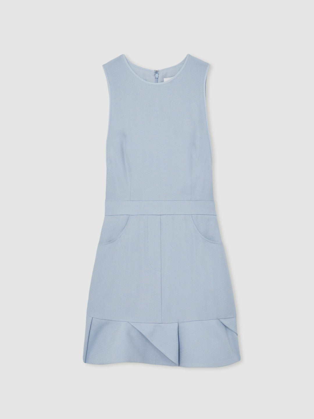 Structured Ruffle-Hem Mini Dress in Blue Women | Reiss