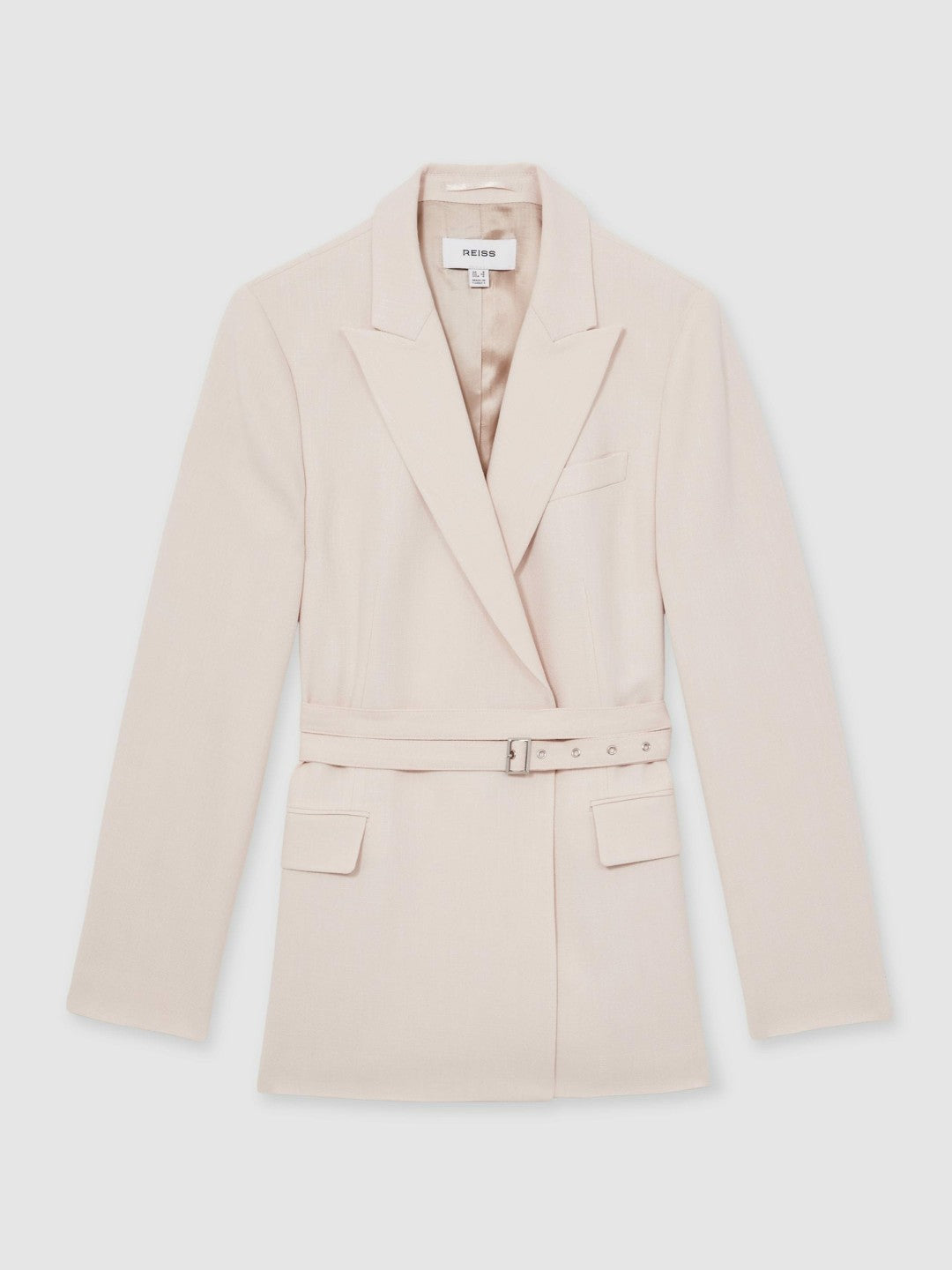 Single-Breasted Belted Suit Jacket in Pink Women | Reiss