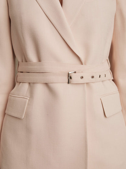 Single-Breasted Belted Suit Jacket in Pink Women | Reiss