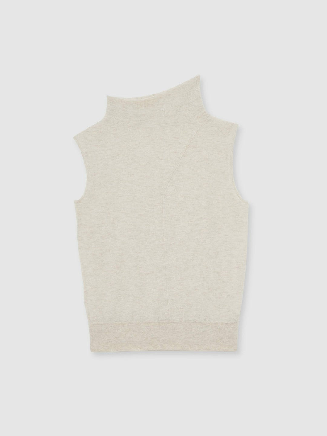 Wool Slouched Sleeveless Top in Stone Neutral Women | Reiss