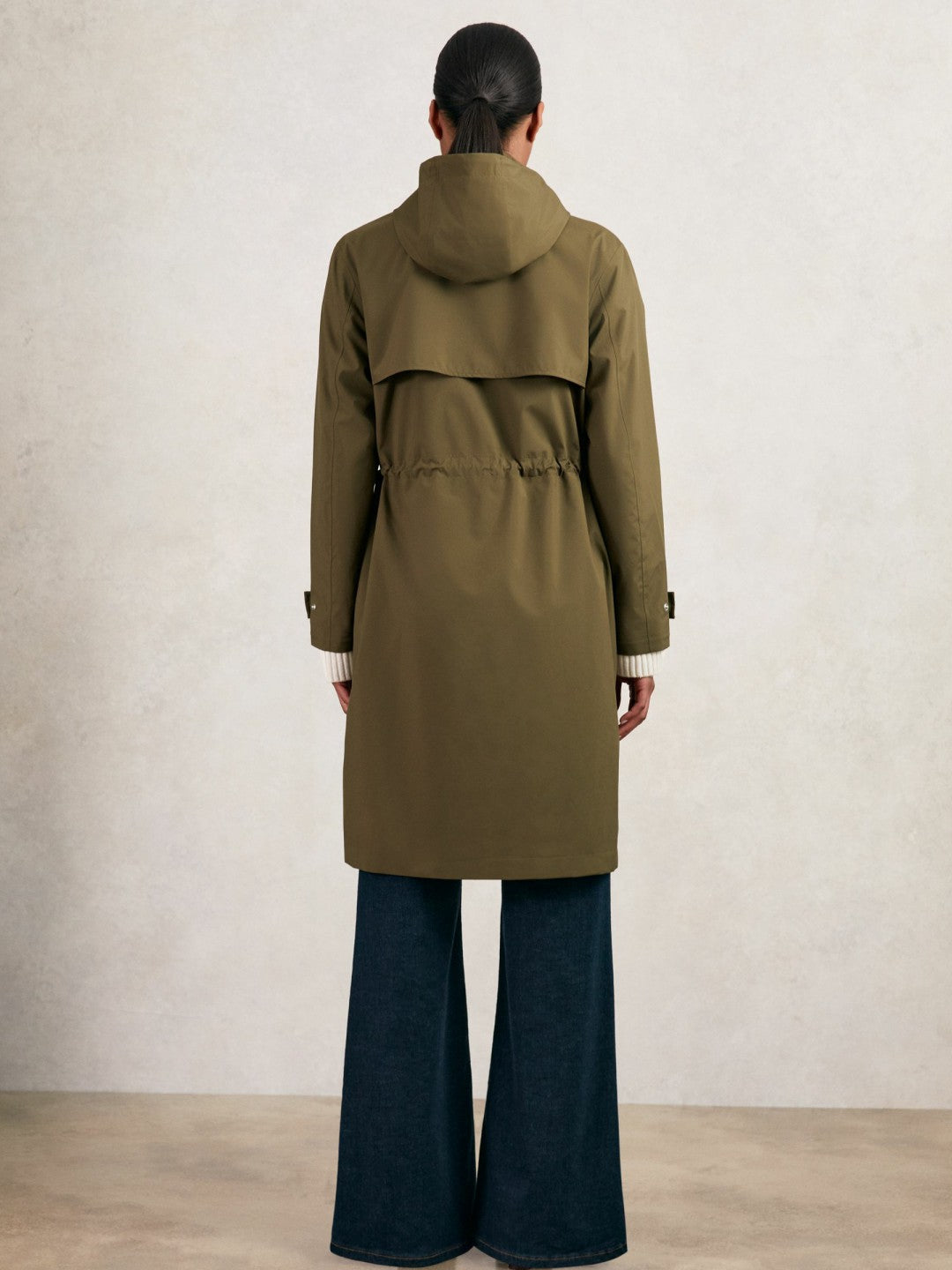 Removable-Hood Parka Rain Coat in Khaki Women | Reiss