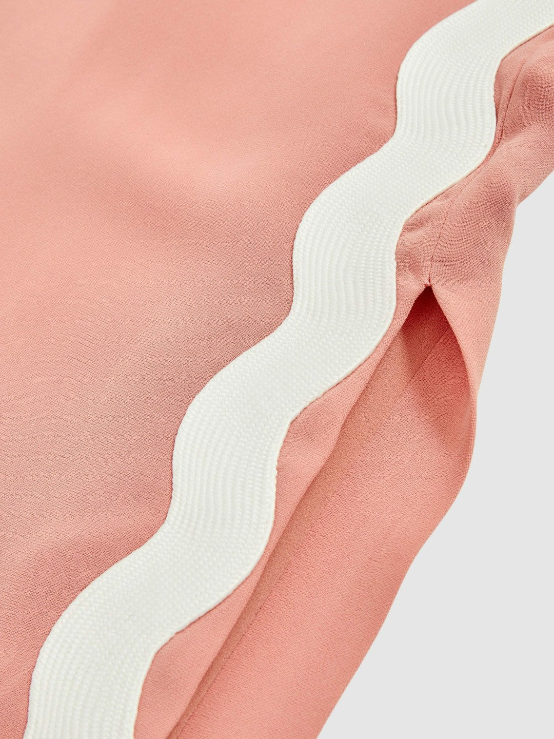 Wave-Trim Crepe Midi Dress in Pink Women | Reiss