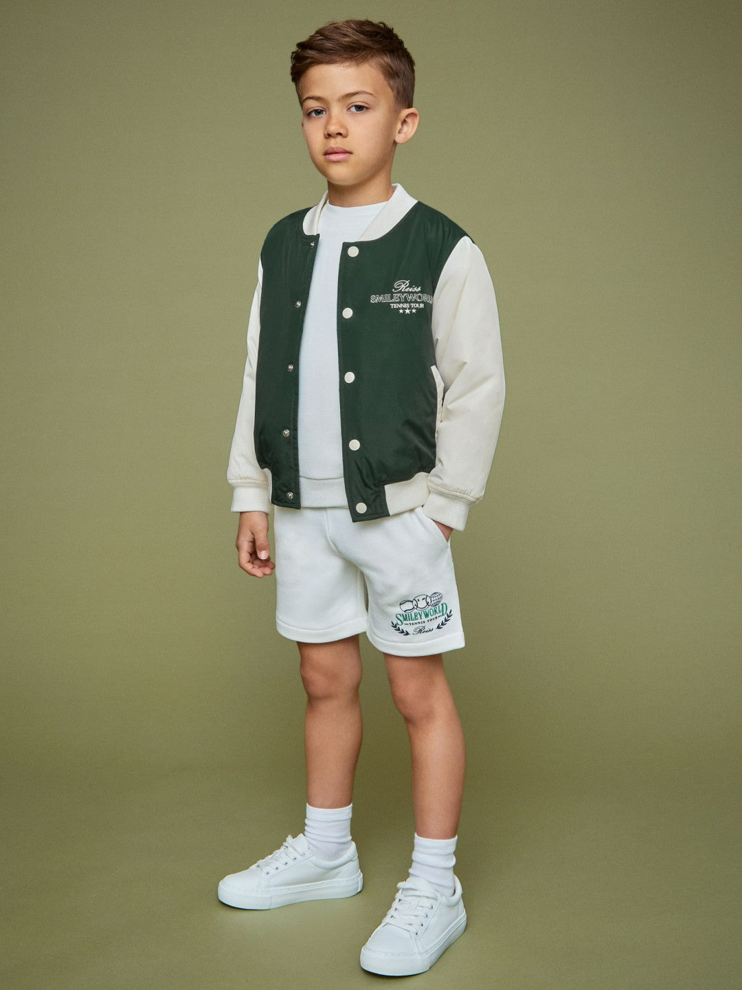 13-14 yrs SmileyWorld Bomber Jacket in Dark Green Children & Baby | Reiss