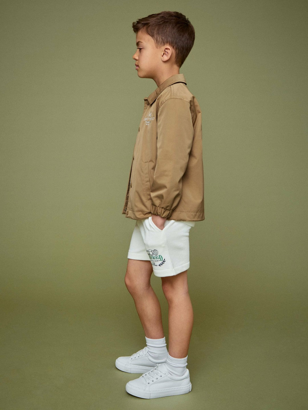 13-14 yrs SmileyWorld Harrington Jacket in Stone Children & Baby | Reiss