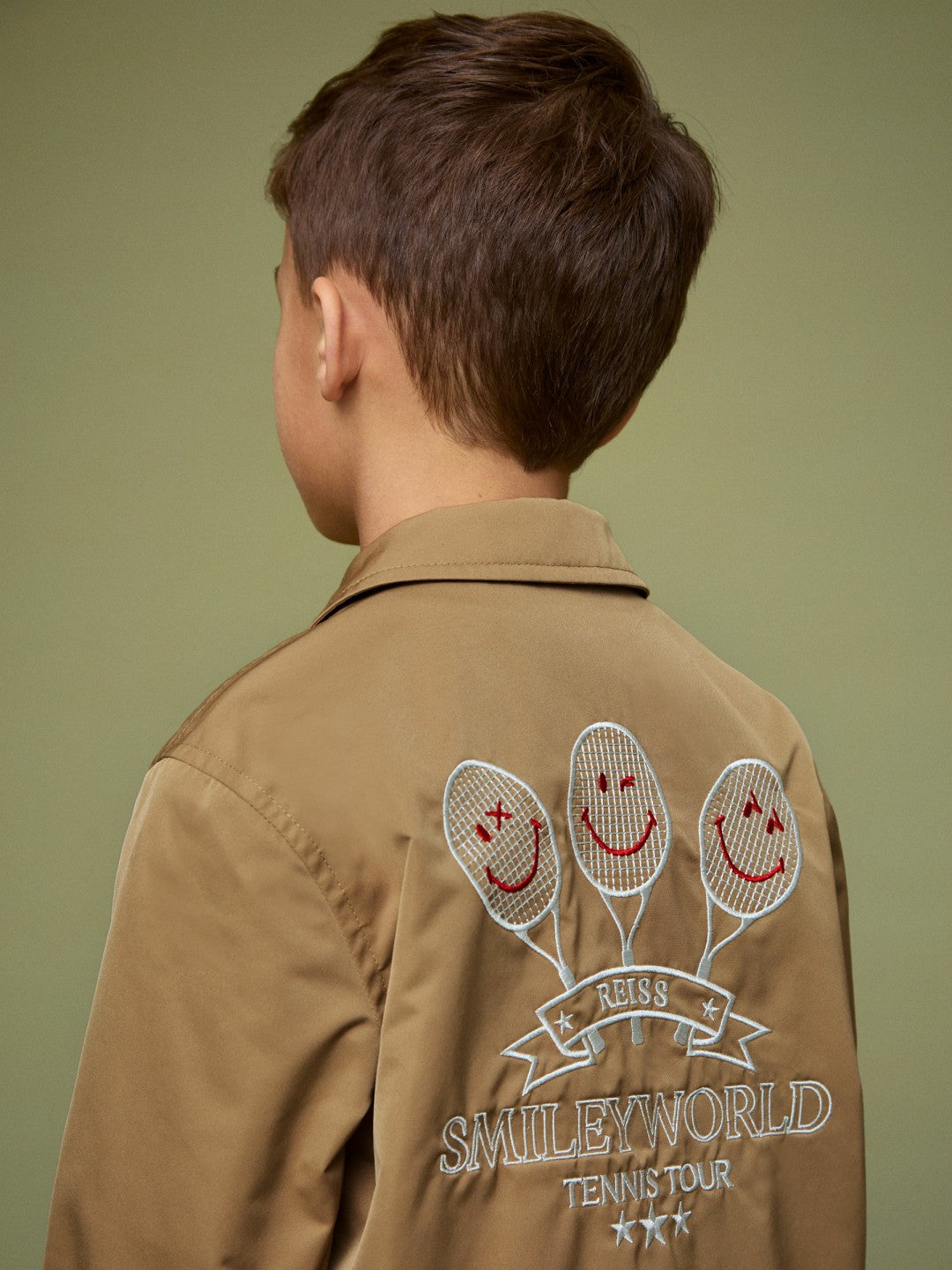 13-14 yrs SmileyWorld Harrington Jacket in Stone Children & Baby | Reiss