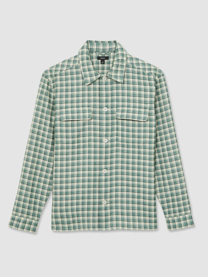 Woven Check Twin Pocket Overshirt in Green Multi Men | Reiss