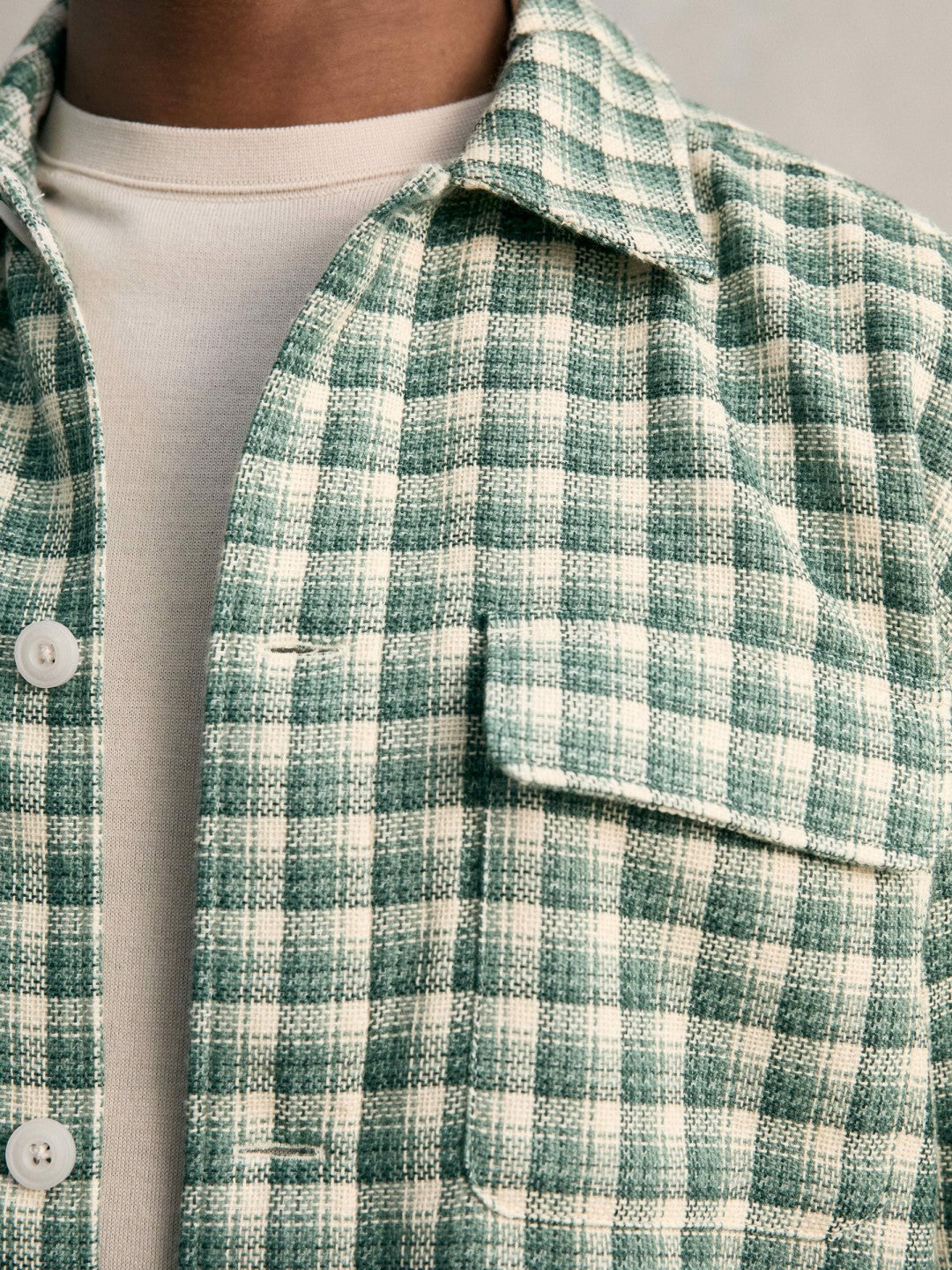 Woven Check Twin Pocket Overshirt in Green Multi Men | Reiss