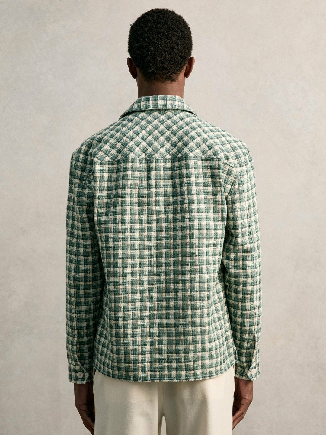 Woven Check Twin Pocket Overshirt in Green Multi Men | Reiss