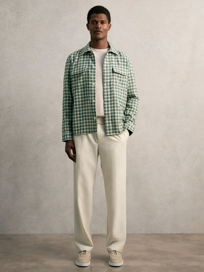 Woven Check Twin Pocket Overshirt in Green Multi Men | Reiss