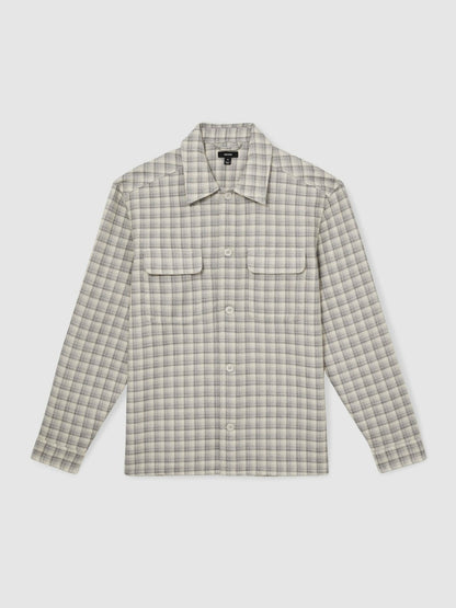 Woven Check Twin Pocket Overshirt in Light Grey Men | Reiss