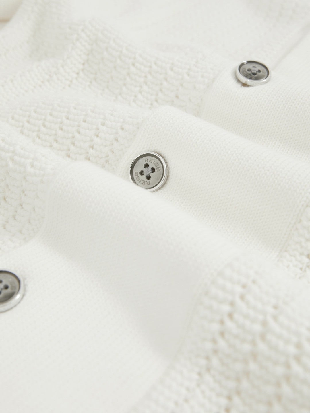 Cotton Textured-Knit Cuban-Collar Shirt in White Men | Reiss