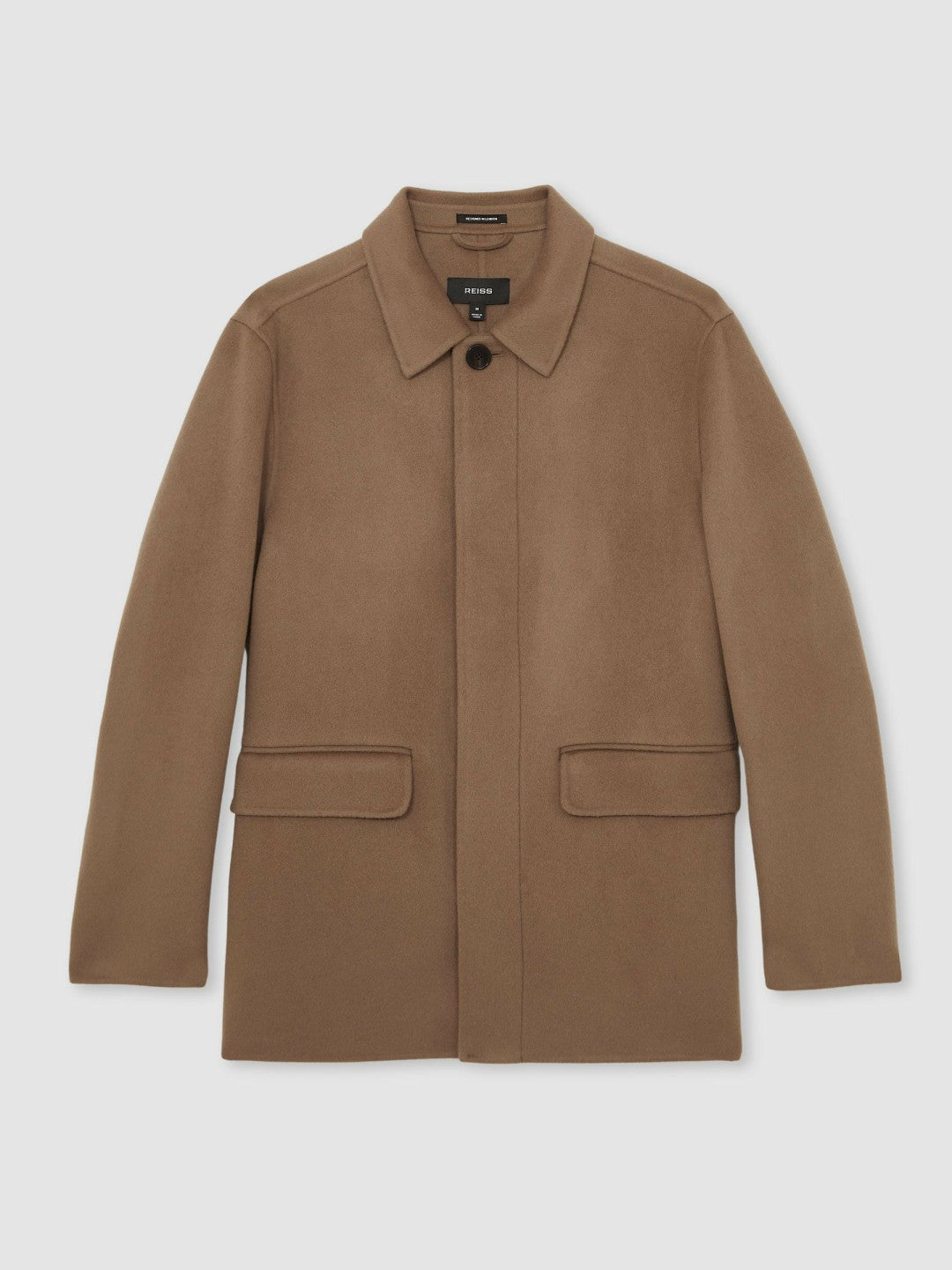 Wool Blend Double Face Button Jacket in Brown Men | Reiss