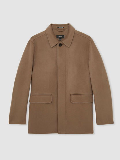 Wool Blend Double Face Button Jacket in Brown Men | Reiss