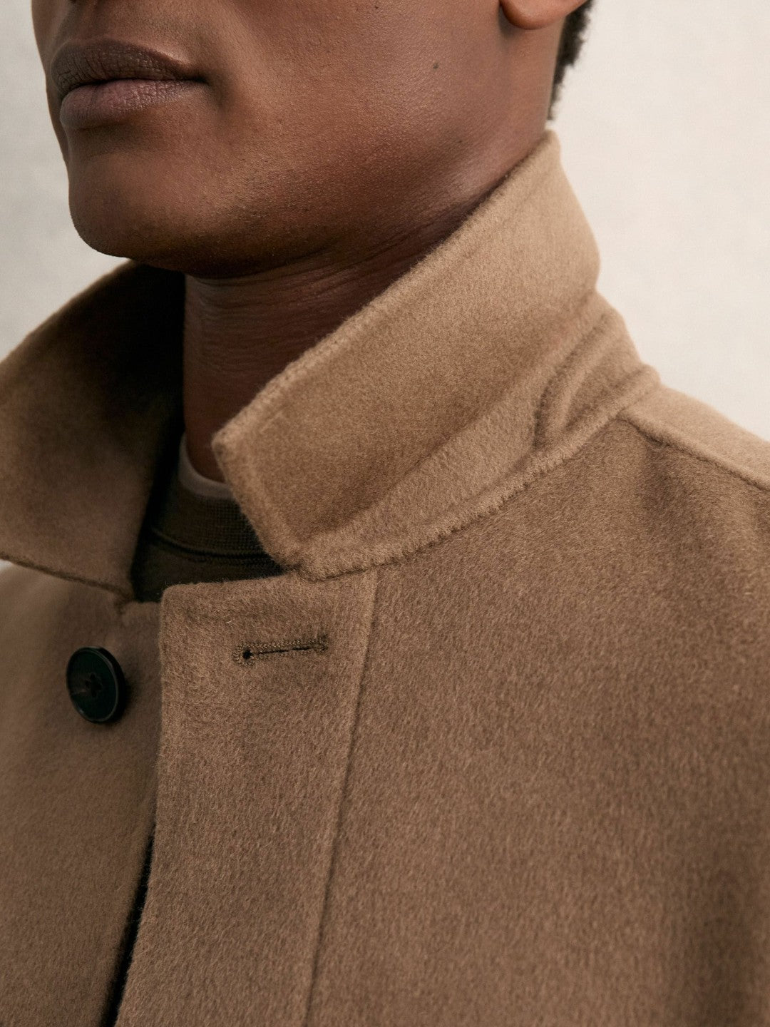 Wool Blend Double Face Button Jacket in Brown Men | Reiss
