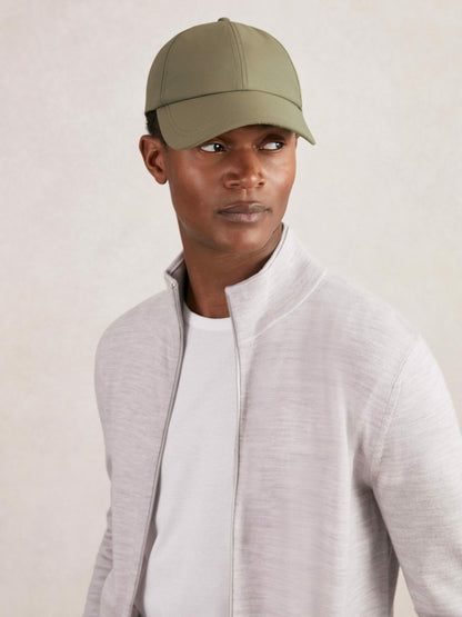 Embroidered-Logo Tech Baseball Cap in Sage Green Men | Reiss
