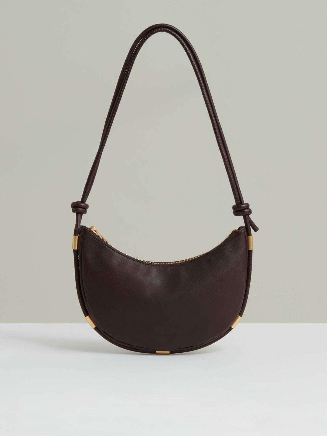 Leather Rope Strap Shoulder Bag in Oxblood Women | Reiss