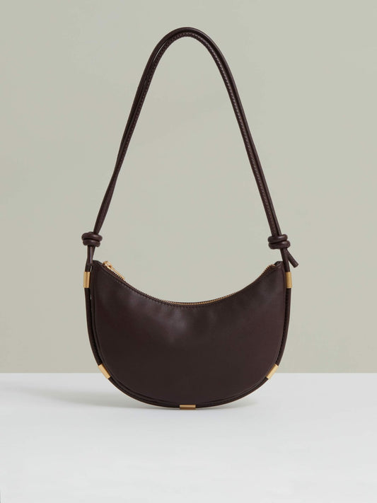 Leather Rope Strap Shoulder Bag in Oxblood Women | Reiss