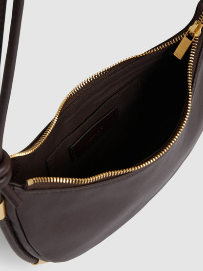 Leather Rope Strap Shoulder Bag in Oxblood Women | Reiss