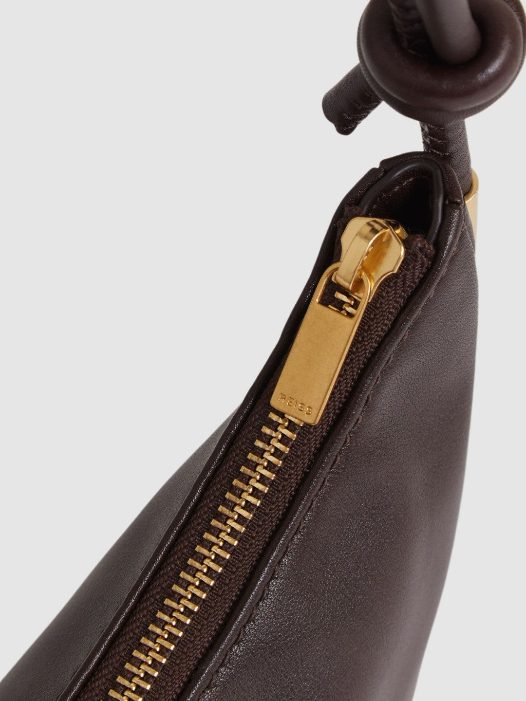Leather Rope Strap Shoulder Bag in Oxblood Women | Reiss