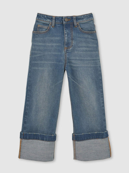 9-13 yrs Straight-Leg Turn-Up Jeans in Blue Children & Baby | Reiss
