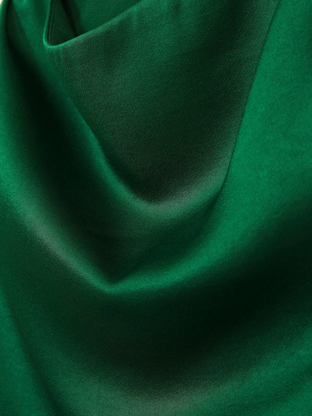 Satin Drape-Neck Layered Dress in Green Women | Reiss