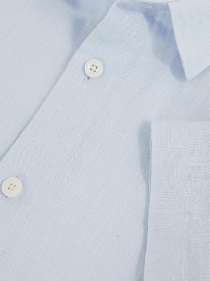 3-9 yrs Short Sleeve Linen Shirt in Pale Blue Children & Baby | Reiss