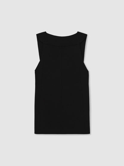 Low-Back Rib-Knit Vest in Black Women | Reiss