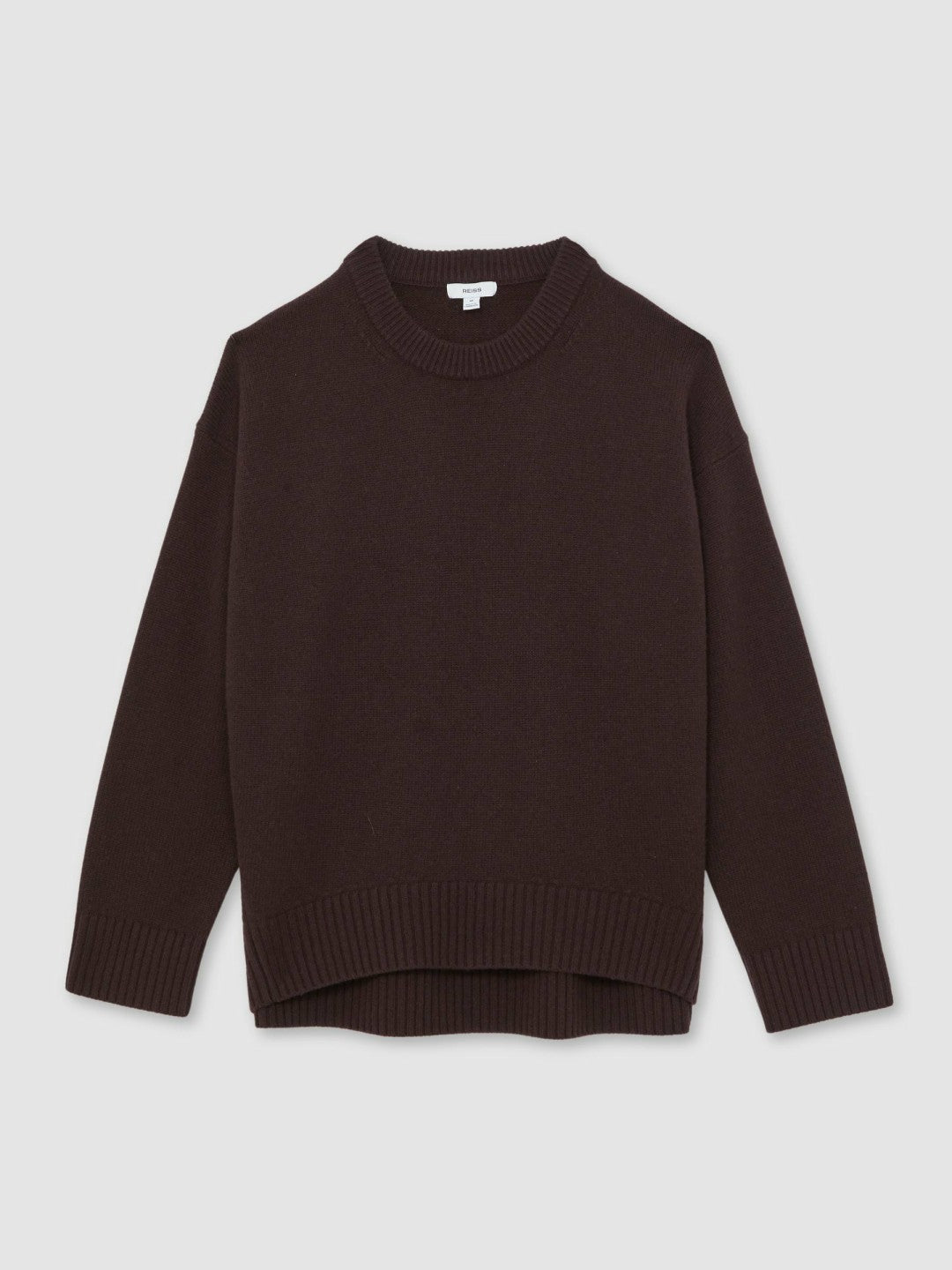 Wool-Cashmere Crew-Neck Jumper in Plum Women | Reiss