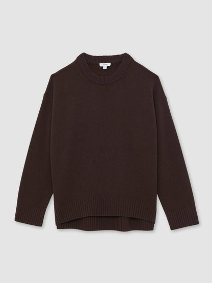 Wool-Cashmere Crew-Neck Jumper in Plum Women | Reiss