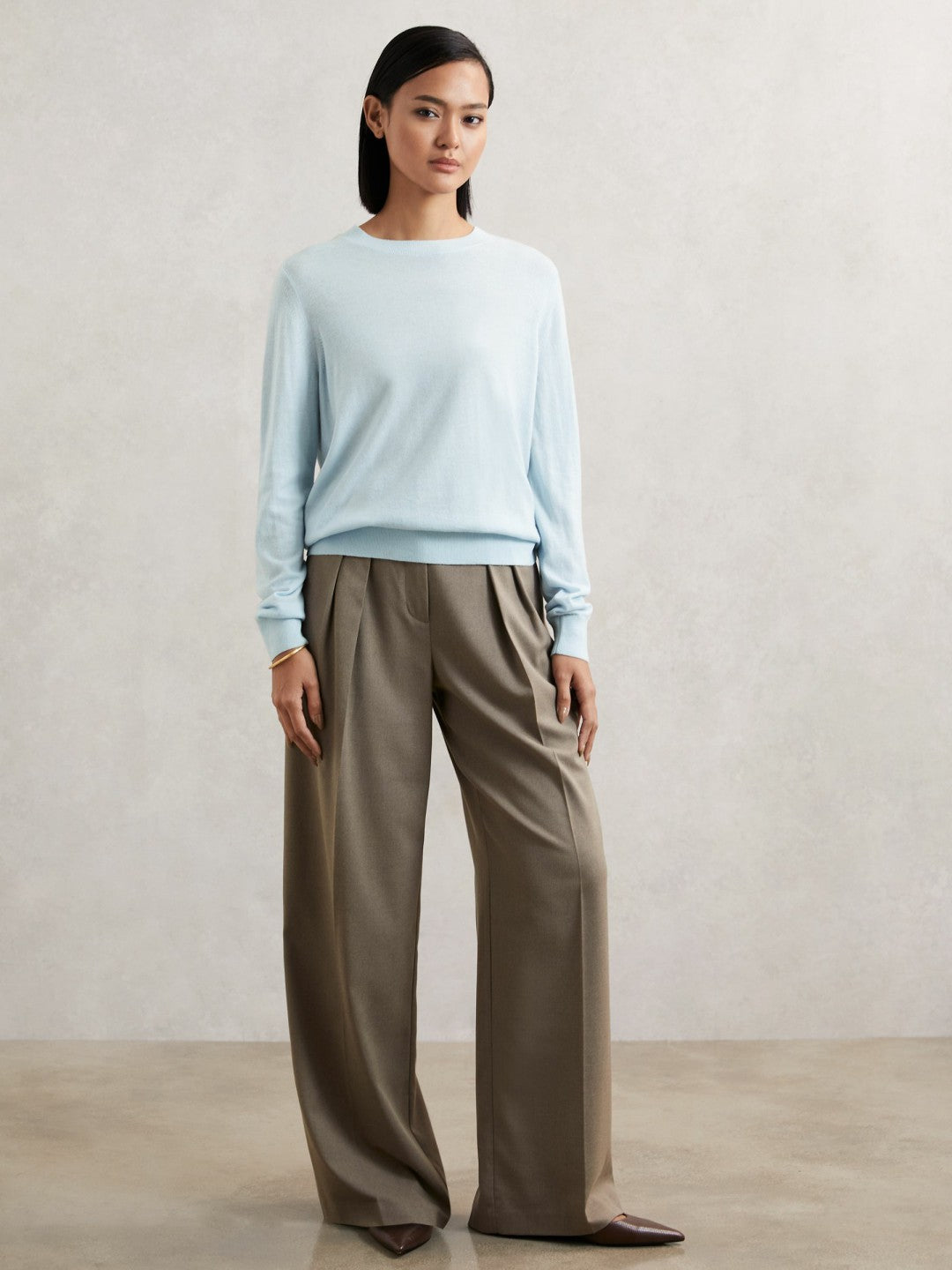 Merino Wool Crew-Neck Jumper in Blue Women | Reiss