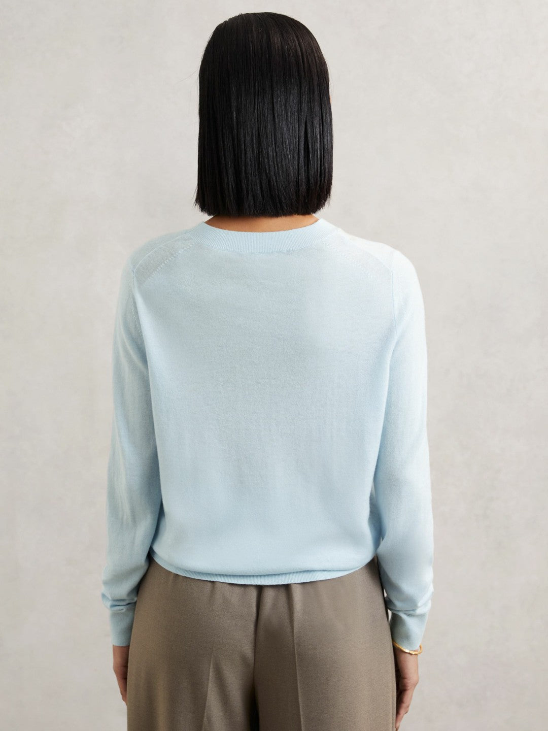Merino Wool Crew-Neck Jumper in Blue Women | Reiss