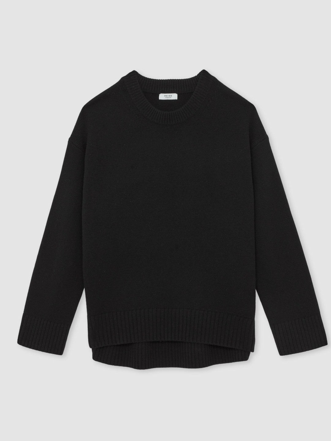 Wool-Cashmere Crew-Neck Jumper in Black Women | Reiss