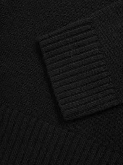 Wool-Cashmere Crew-Neck Jumper in Black Women | Reiss