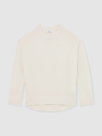 Wool-Cashmere Crew-Neck Jumper in Cream Women | Reiss