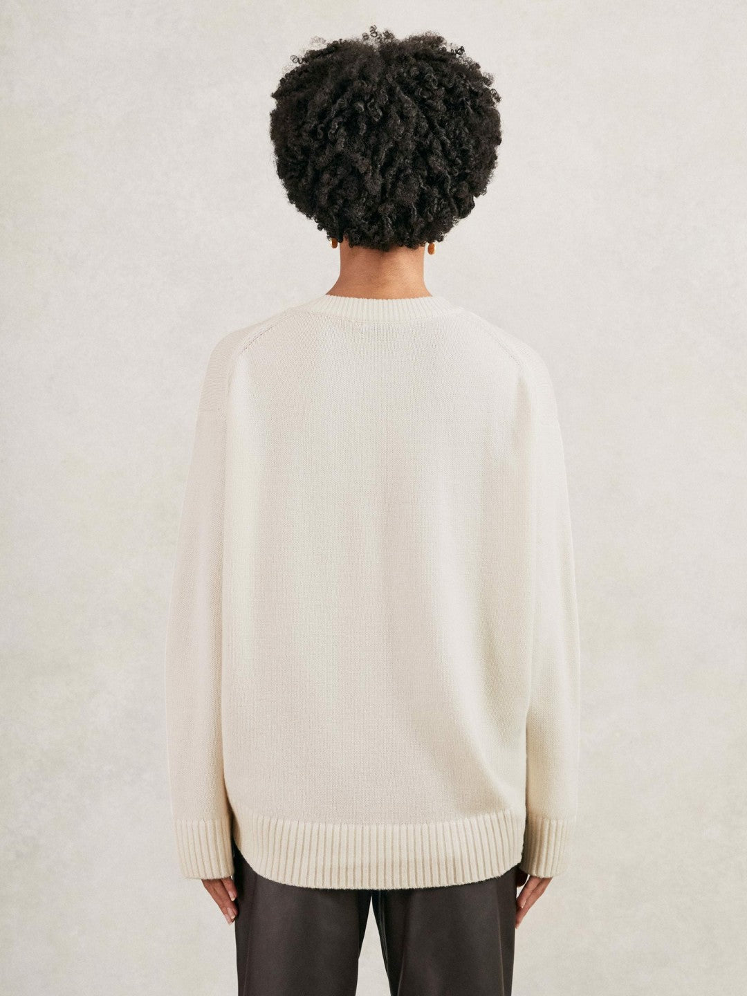 Wool-Cashmere Crew-Neck Jumper in Cream Women | Reiss