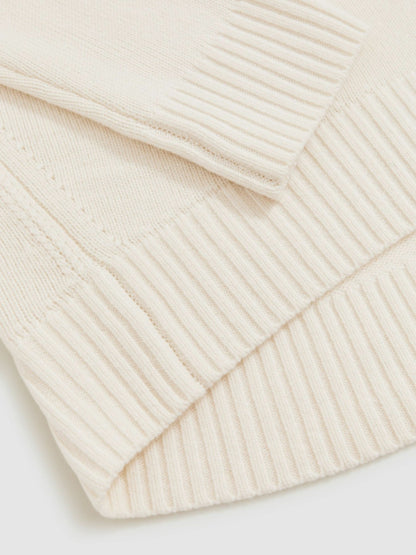 Wool-Cashmere Crew-Neck Jumper in Cream Women | Reiss