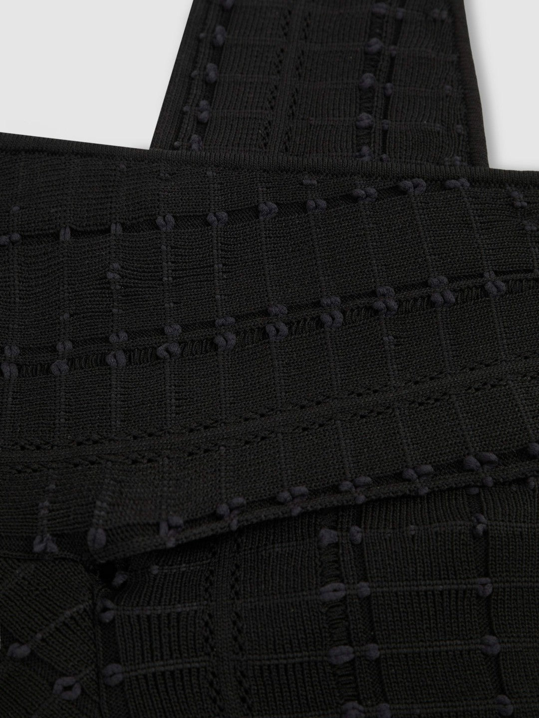 Cross Neck Textured Top in Black Women | Reiss
