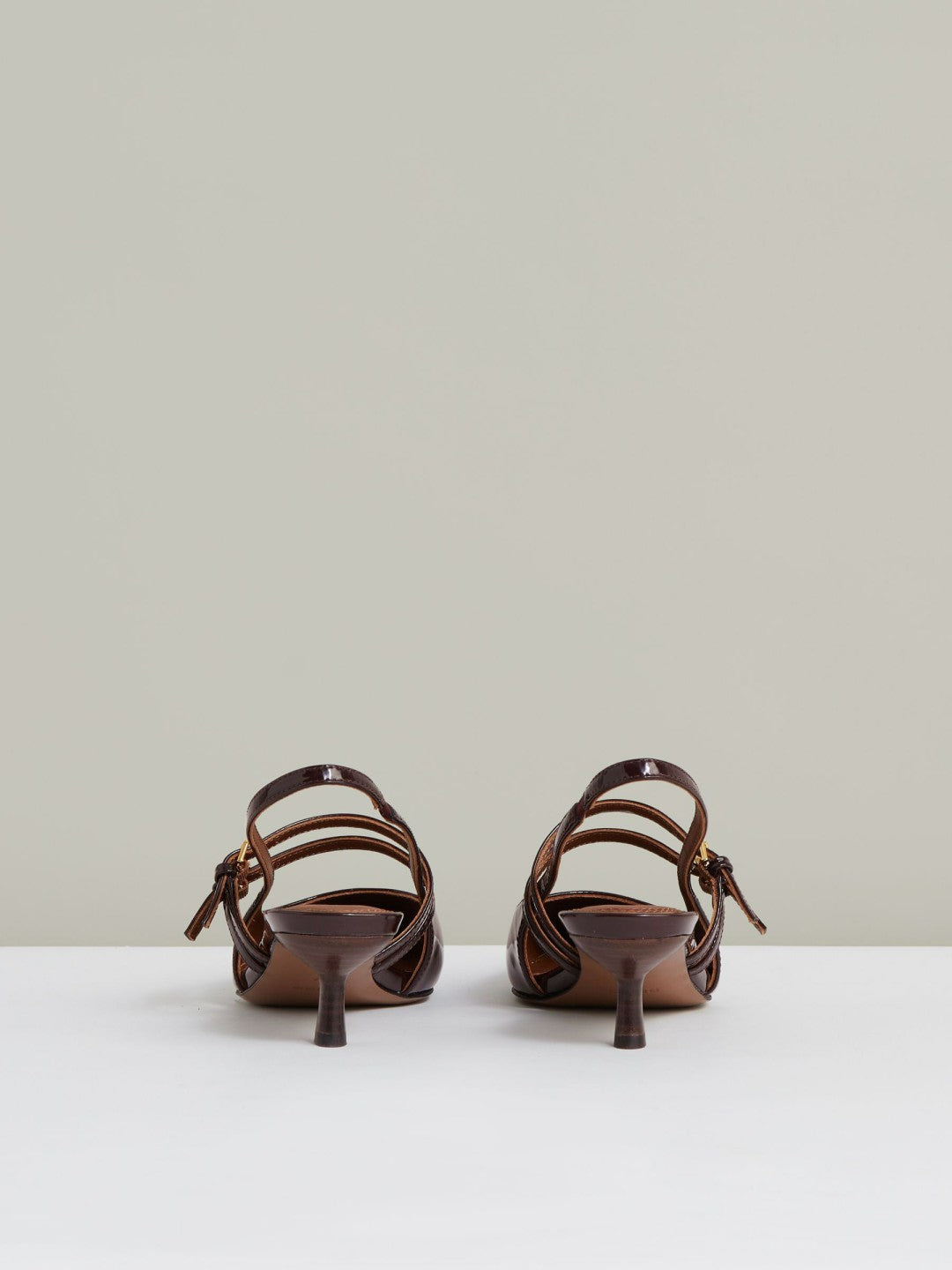 Leather Slingback Buckle Court Shoes in Oxblood Women | Reiss