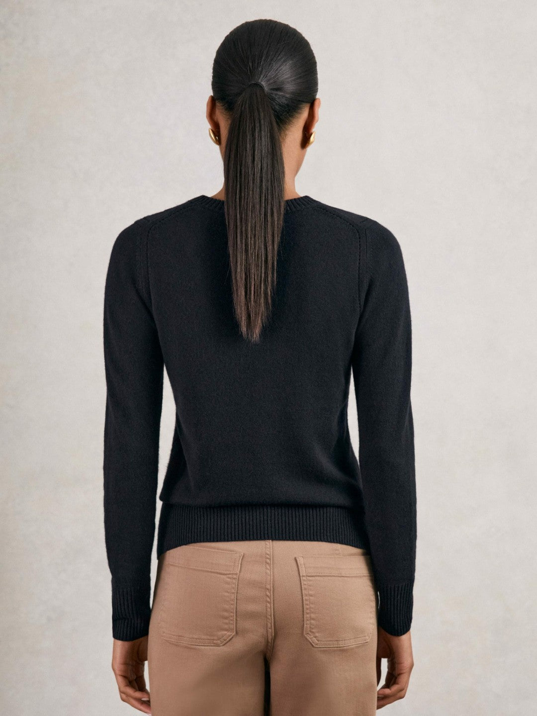 Wool-Blend Open-Stitch Jumper with Cashmere in Navy Women | Reiss