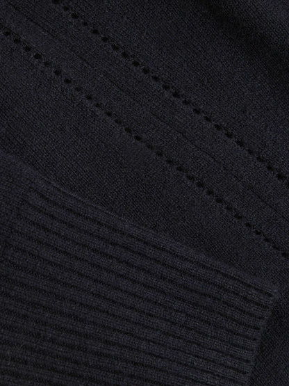 Wool-Blend Open-Stitch Jumper with Cashmere in Navy Women | Reiss