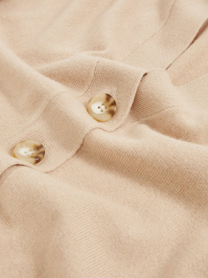 Wool-Blend Fitted Cardigan With Cashmere in Neutral Women | Reiss